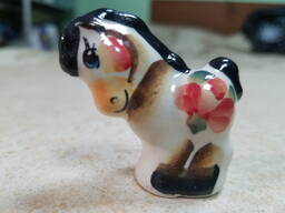 Коник лошадь кінь фігурка статуетка порцелянова Гжель Вживане #2