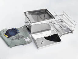 Коптильня з гідрозатвором з нержавіючої сталі товщина 1,5мм 440*250*260мм з чохлом і...