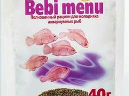 Корм Аквариус Беби меню мини гранулы для малька и молоди 40 г