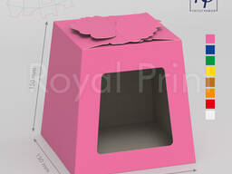 Коробка 150*150*150 з вікном рожевий