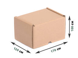 Коробка до 0.5 кг. Почтовая коробка 170 x 120 x 100 (самосборная, бурая).