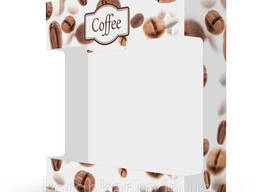 Коробка картонная с окошком 190х65х190 мм, coffee