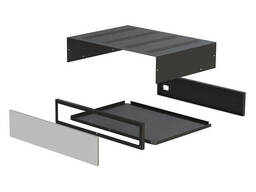 Корпус металлический MiBox с алюминиевой панелью MB-20 (Black) (Ш420 Г310 В90) черный