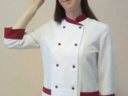 Костюм кухаря, жіночий з червоними вставками