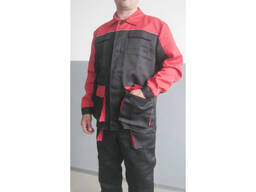 Костюм робочий чоловічий чорно-червоний.
