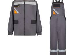 Костюм робочий з напівкомбінезоном сірого кольору, арт.32910