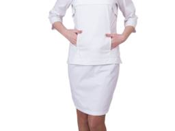 Костюм медицинский женский. Блуза с юбкой. Белый