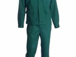 Костюм рабочий с брюками зеленый 35% хлопка, 65 % полиэстера