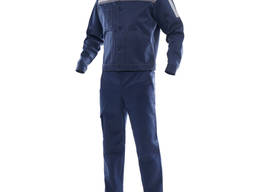 Куртка з напівкомбінезоном робоча з СВП синя з сірою кокеткою
