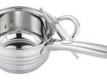 Ковш с крышкой Bohmann BH-3138-14 14 см 1.2 л серебристый - фото 1