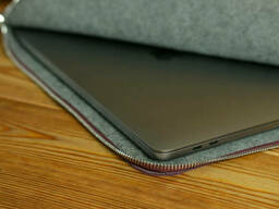 Кожаный чехол для MacBook на молнии, с войлочной подкладкой, кожа Grand, цвет Бордо