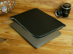 Кожаный чехол для MacBook на молнии, с войлочной подкладкой, кожа Grand, цвет Черный