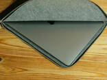Кожаный чехол для MacBook на молнии, с войлочной подкладкой, кожа Grand, цвет Черный - фото 3
