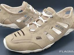 Кожаные летние мужские кроссовки арт- D-011 олива