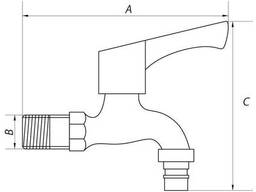 Кран для холодной воды 1/2 Mixxus BIB-03 (нерж. сталь) (SS0052)