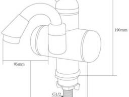 Кран-водонагреватель проточный LZ 3.0кВт 0.4-5бар для раковины гусак изогнутый на гайке. ..