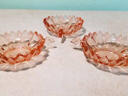 Креманки розетки піалки міні набор 3шт карамельне кольорове старе скло Вживане