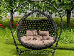 Кресло двухместное кокон Kompred 128/2 черный