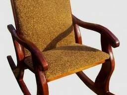 Кресло-качалка Rocker Classic Cherry, кофе с молоком, массив дерева, с подножкой