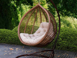 Кресло кокон из искусственного ротанга Kompred 010/1 Кедр