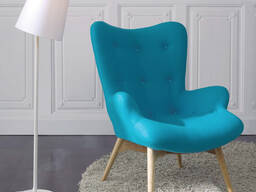 Кресло мягкое Флорино, светло-голубой, тёмно-синий