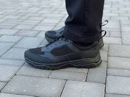 Кросівки тактичні військові чорні весна літо автошнурівка шкіра