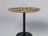 Круглый стол для кафе из ясеня "Серия 2" ножка металл со срезом D900 мм
