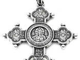 Крупный серебряный крест Господь Вседержитель, Похвала Богородице. ..