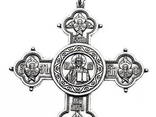 Крупный серебряный крест Господь Вседержитель, Похвала Богородице. ..
