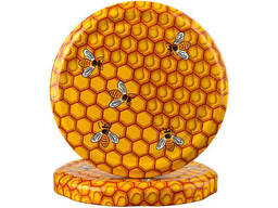 Крышка для консервации Твист 82 мм желтая пчелка соты 10 шт