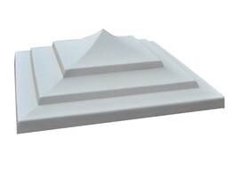 Кришка на стовпчик Піка ступінчаста розмір 400*400 сірий