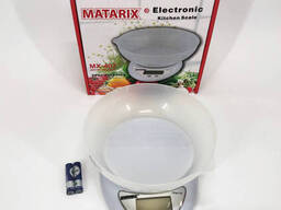 Кухонные электронные весы с чашей до 5 кг Matarix MX-407, Компактные электронные...