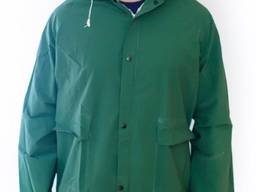 Куртка-дождевик ПВХ Цвет: зеленая. Дождевик с капюшоном