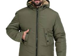 Куртка утепленная прямого кроя на молнии Олива