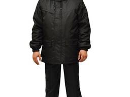 Куртка утепленная 'Вахта' флис, с отстёгивающимся капюшоном, цвет чёрный