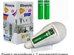 Лампа аварийная с 2 аккумуляторами 20 watt 6800-7300k аккумуляторная лампочка, Светильник