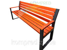 Лавка парковая со спинкой Валерио черный каркас+брус Вишня 2000*600*916 мм Kompred OL657/8