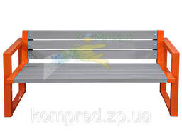 Лавка садово-парковая со спинкой CITY U 1800/2000х500х900 Kompred OL705/2 Оранжневая