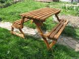 Деревянные столы стулья, скамейки - Дачная мебель, беседки. - фото 5