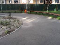 Лавочка радіусна без спинки, ясен 1 пог. м