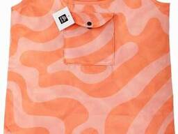 Легкая складная сумка шоппер для покупок Aldi 44х38 см оранжевая с розовым