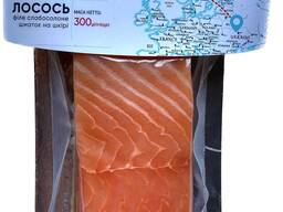 Лосось (семга) слабосолене філе шматок 300грам ТМ "Флагман"