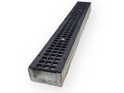 Лоток бетонный ЛВ 10.14.8 с чугунной решеткой класса B, C