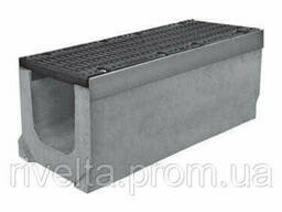 Лоток водоотводный Super ЛВ-30.40.41 бетонный с решеткой щелевой чугунной (комплект)