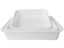 Лоток пищевой №4 белый пластиковый 46х33,5х9см прямоугольный без крышки