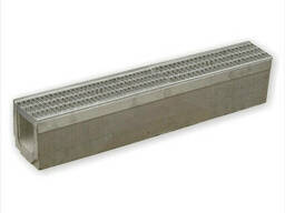 Лоток для стока воды бетонный DN100 H190 класс D400 секционная решетка