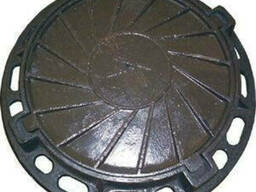 Люк чугун. тяжёлый "Т" с з/у 25т. (105 кг) (Ø кр. 630. ..