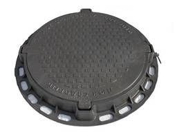 Люк садовый пластмассовый легкий № 2 (черный) с замком