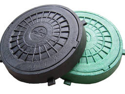 Люк садовый пластмассовый легкий (черный) с замком