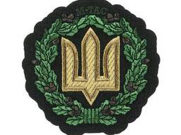 M-Tac нашивка Тризуб с дубовым венком (вышивка) черная